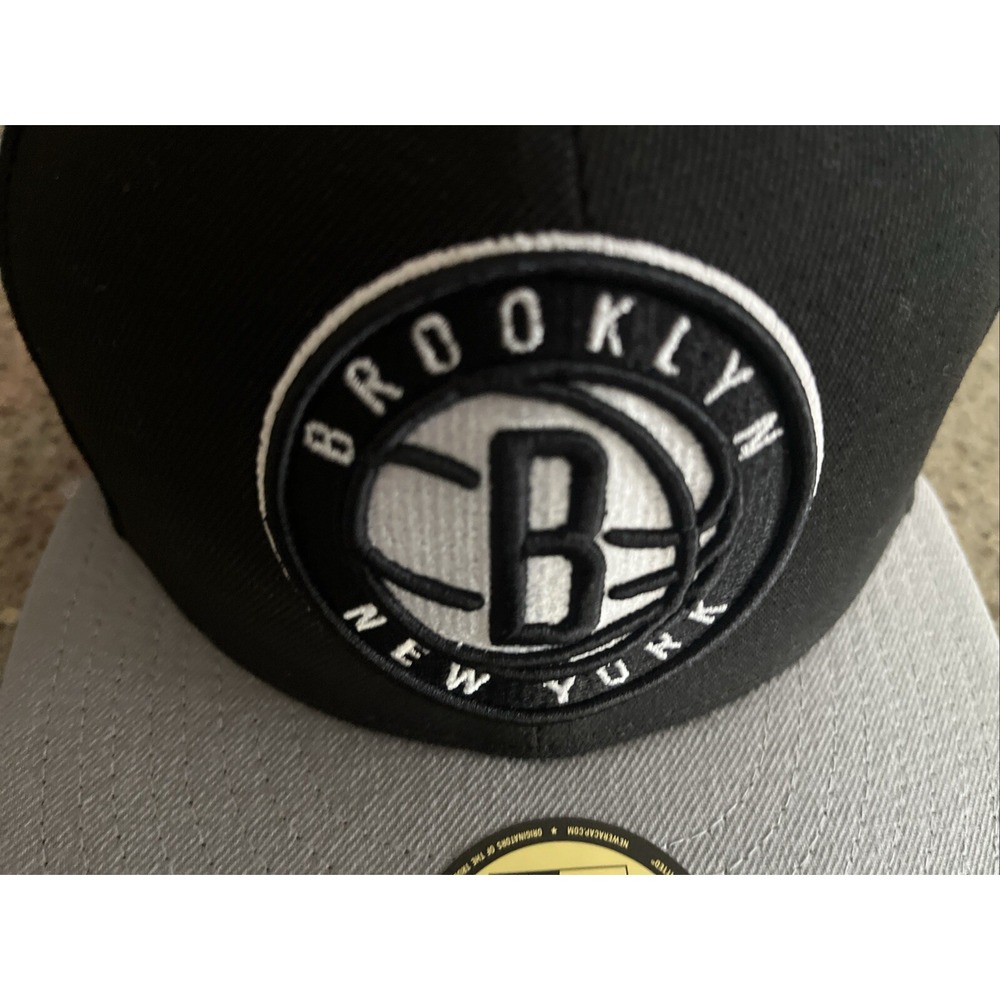 Brooklyn Nets Mens New Era Team Wordmark 59FIFTY Fitted Hat Black Size 7 1/4 NWT - Picture 3 of 7
